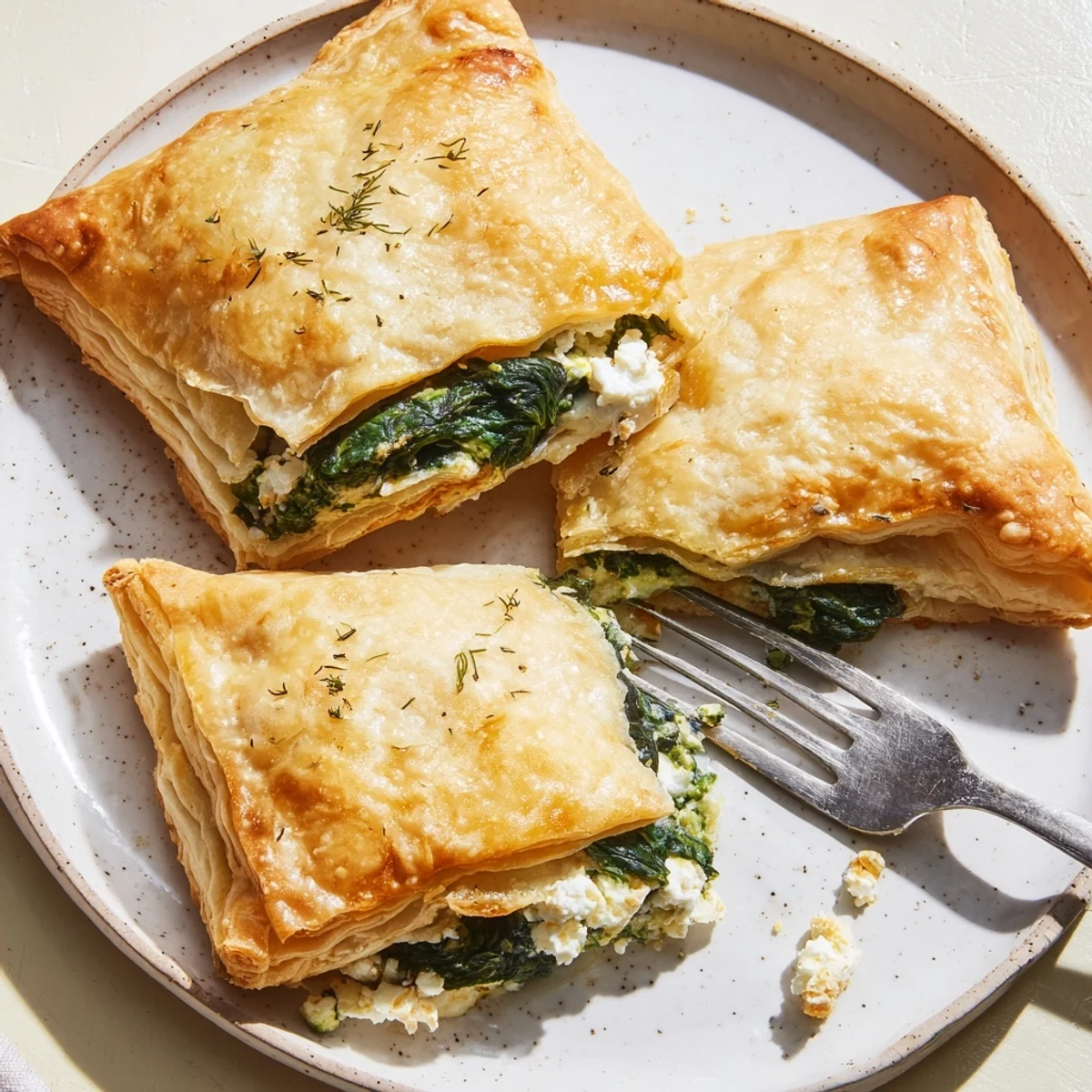 Deliciously baked Savory Spinach and Feta Hand Pies, a delightful Mediterranean snack option.