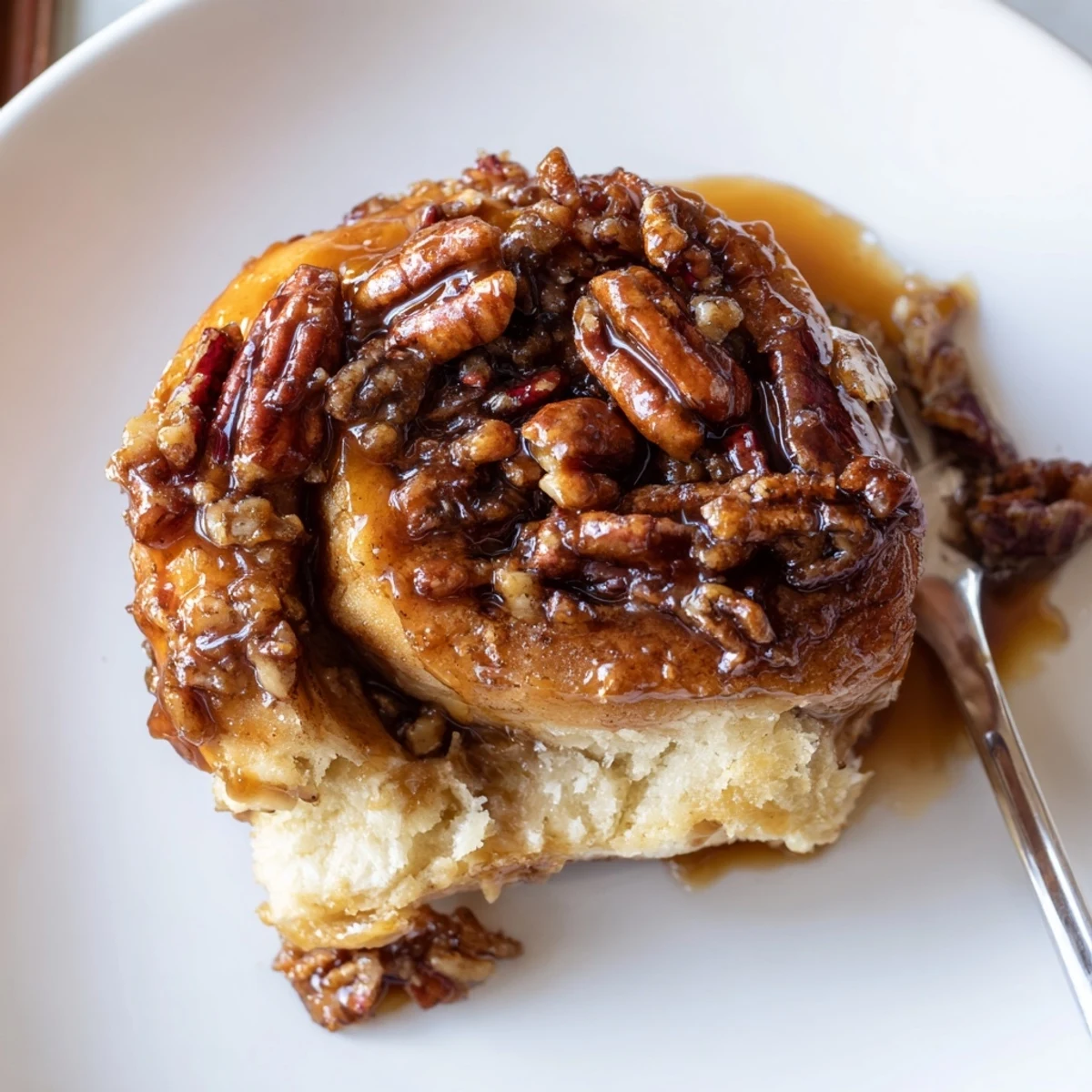 Soft, fluffy Maple Pecan Sticky Buns topped with warm maple-pecan caramel.  