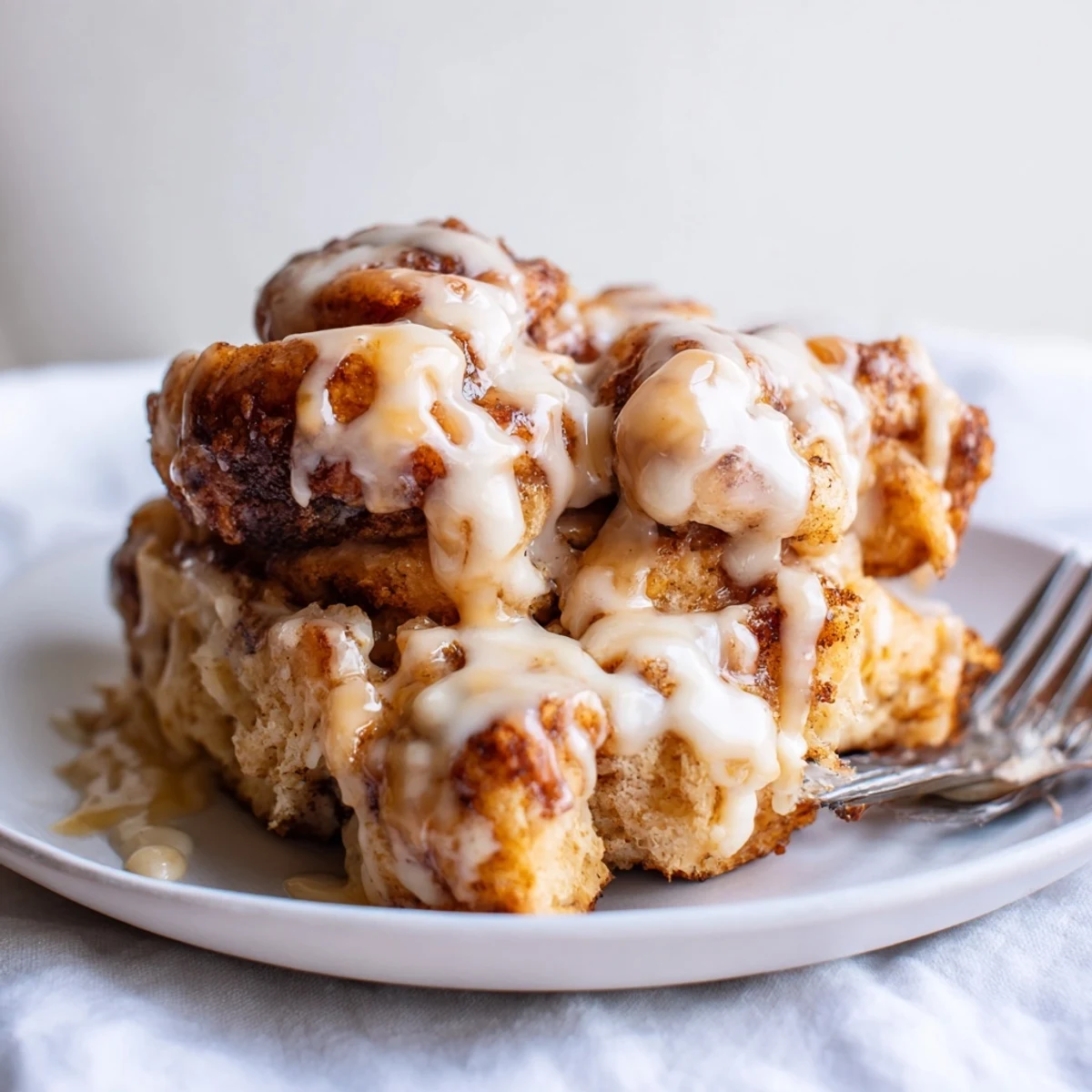 Heavenly Baked Cinnamon Roll Casserole bursting with creamy custard and melted cinnamon goodness.  