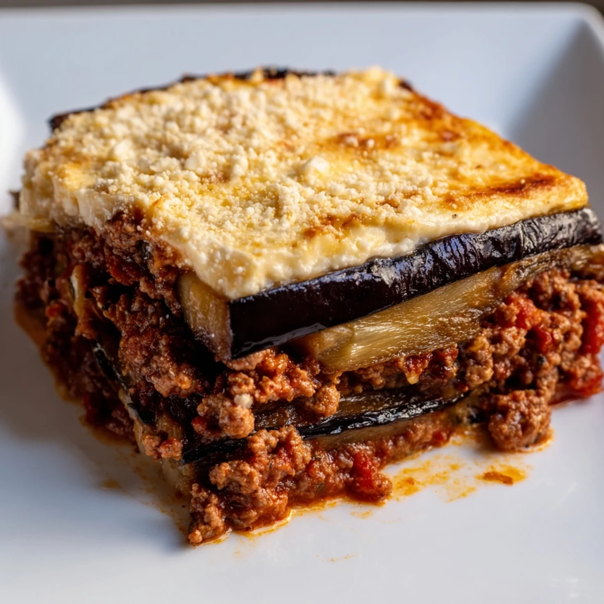This impressive moussaka is a comforting casserole, featuring a savory beef filling and a creamy sauce.