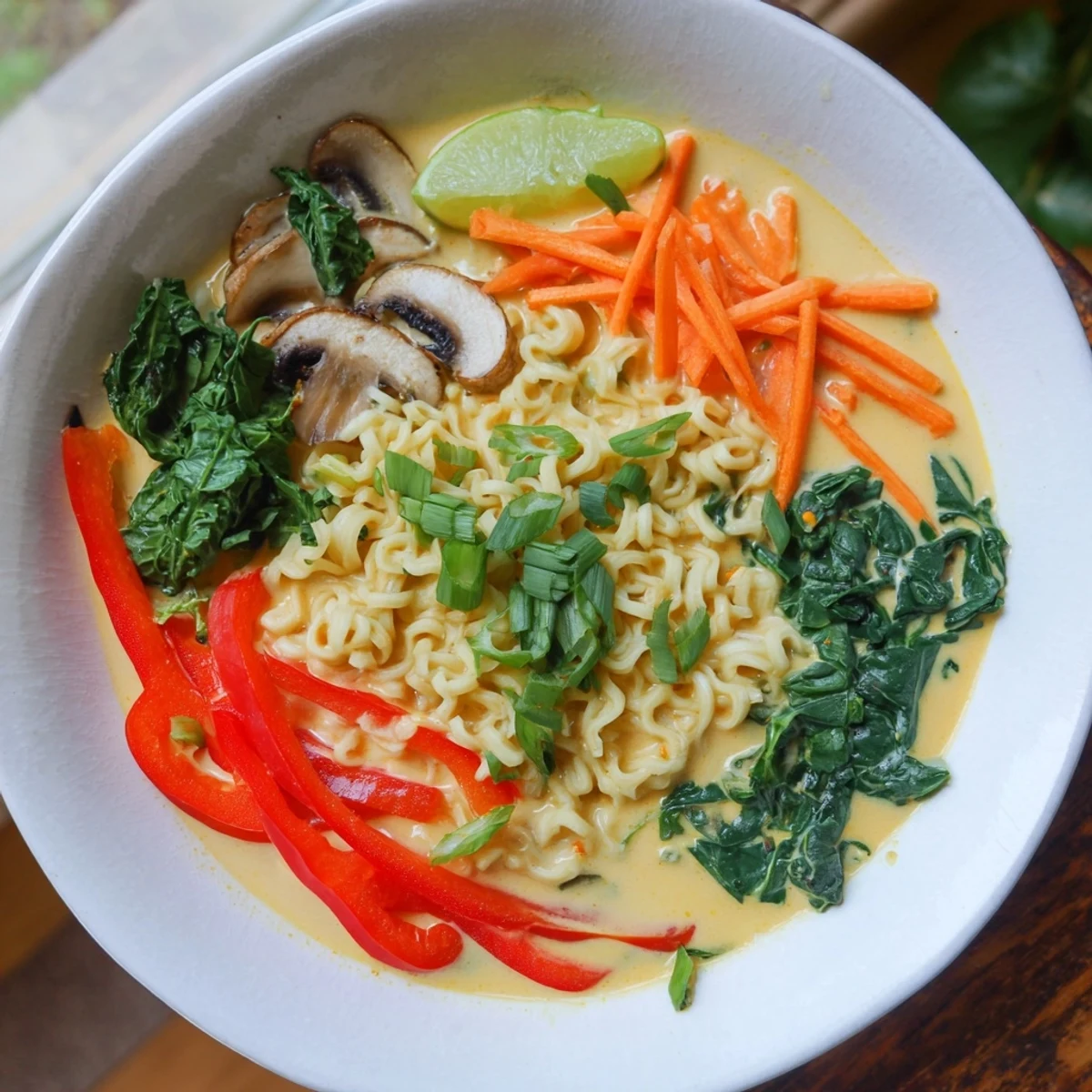 Enjoy this comforting creamy Curry Coconut Ramen, filled with savory curry spices and silky coconut milk.
