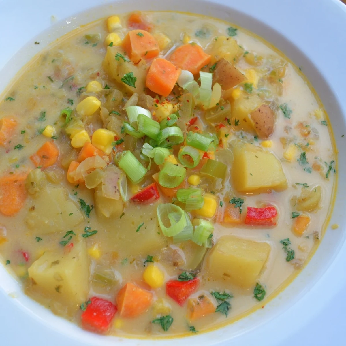 Steaming bowl of Slow Cooker Cajun Potato Soup, garnished with green onions and parsley, ready to eat.