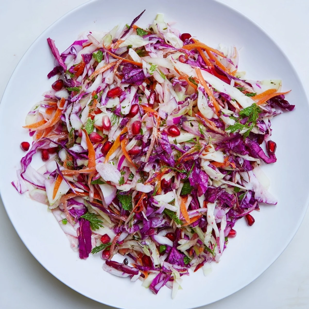 Perfectly chilled Shirazi-Inspired Winter Slaw; imagine the fresh taste of winter vegetables tossed in citrus.