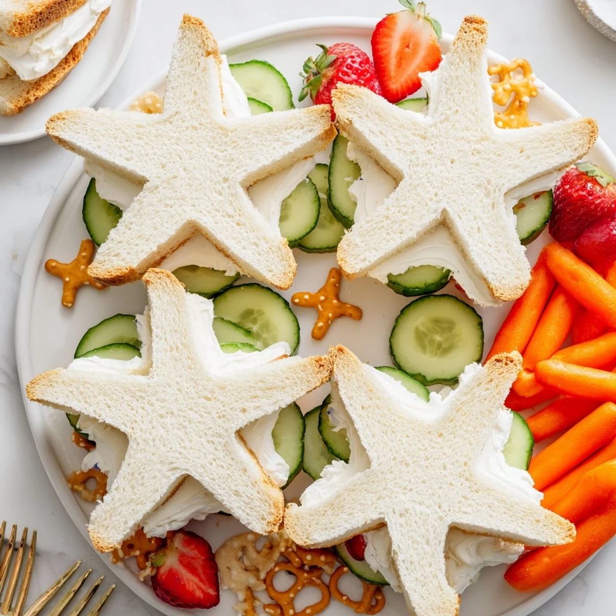 Beach Day Starfish Snack spread delights with vibrant fruits and fun starfish sandwiches.