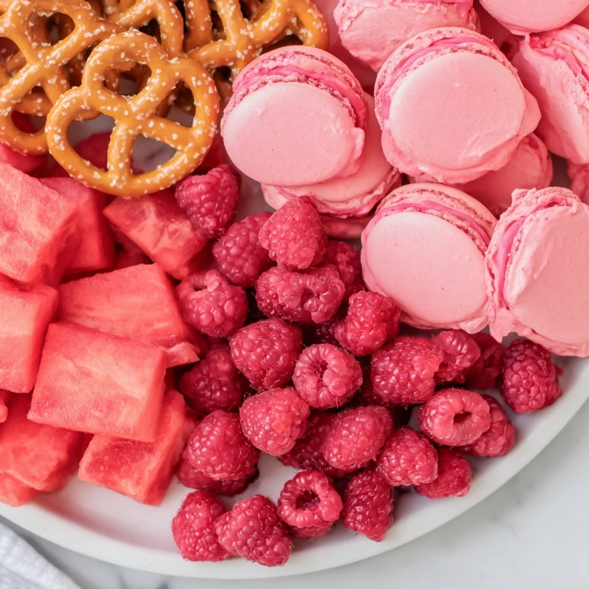 Delicious close-up shows a Baby Reveal board filled with colorful treats, perfect for sharing.
