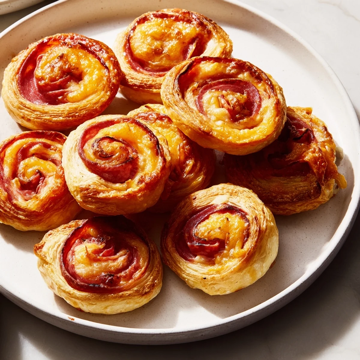 Sliced Cheddar Salami Scrolls