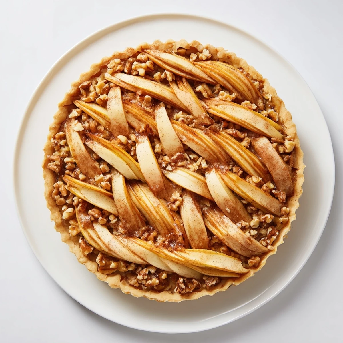 Delicate slices of apple create a beautiful lattice topping for this delicious Lattice Orchard dessert.