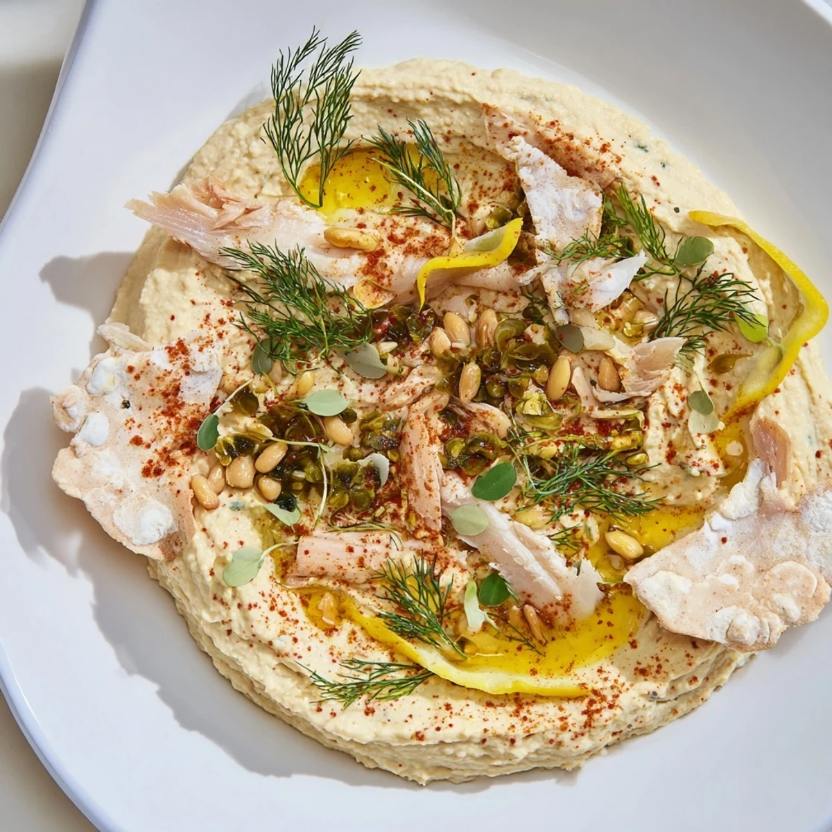 Appetizing close-up: Imagine The Driftwood Beach, a pescatarian delight with smoked fish and dill.