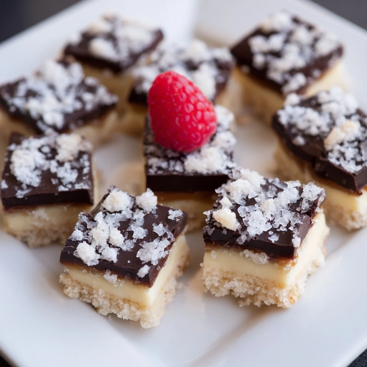 Checkerboard Terrace dessert: a delightful checkerboard arrangement of sweet, creamy, and crunchy squares ready to eat.