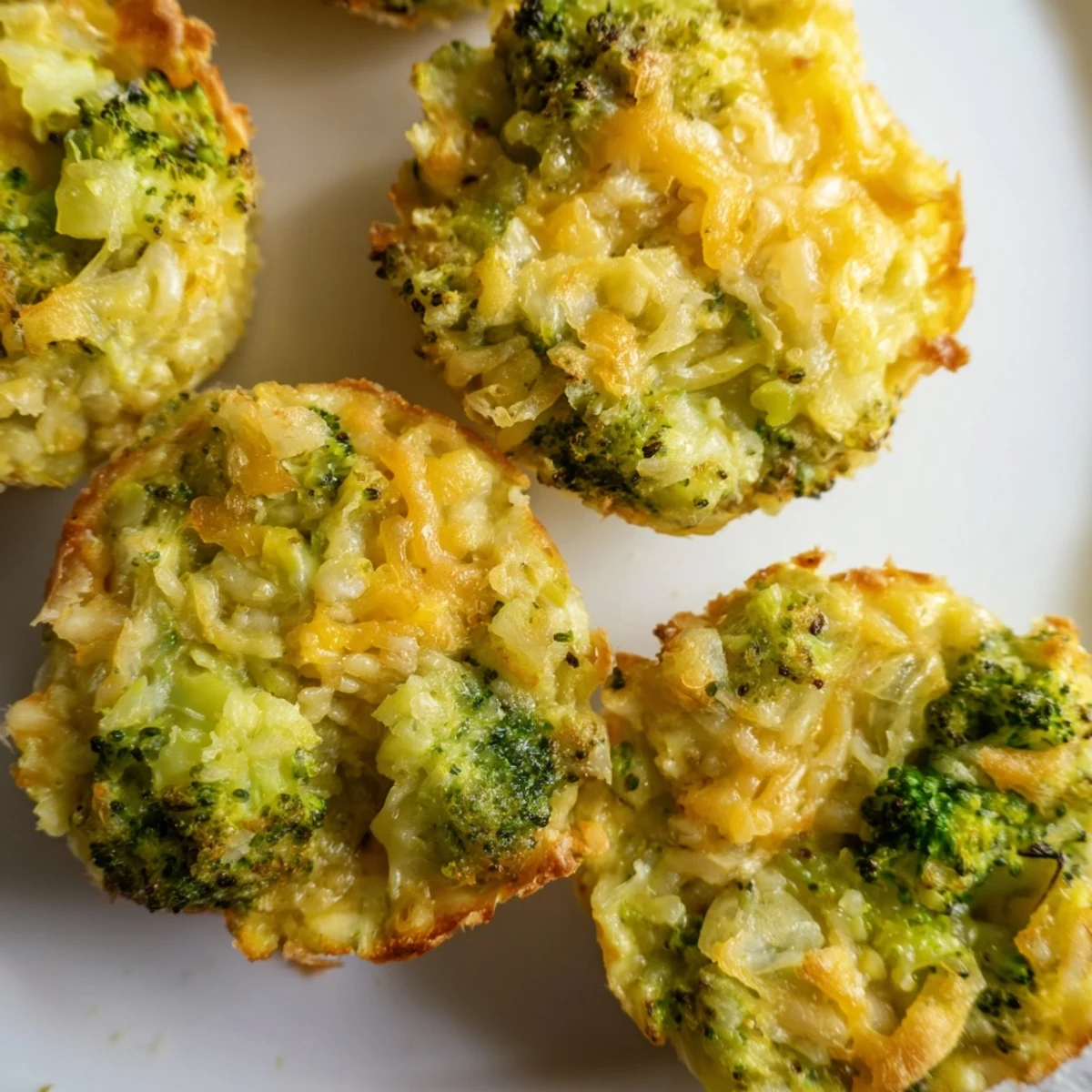 Warm, low-carb Cheesy Broccoli Casserole Bites, perfect appetizer with a cheesy, savory aroma.