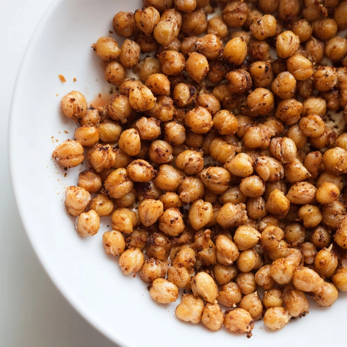 Golden, crispy chickpea snack, perfectly roasted and seasoned, offering a delightful crunch with every bite.