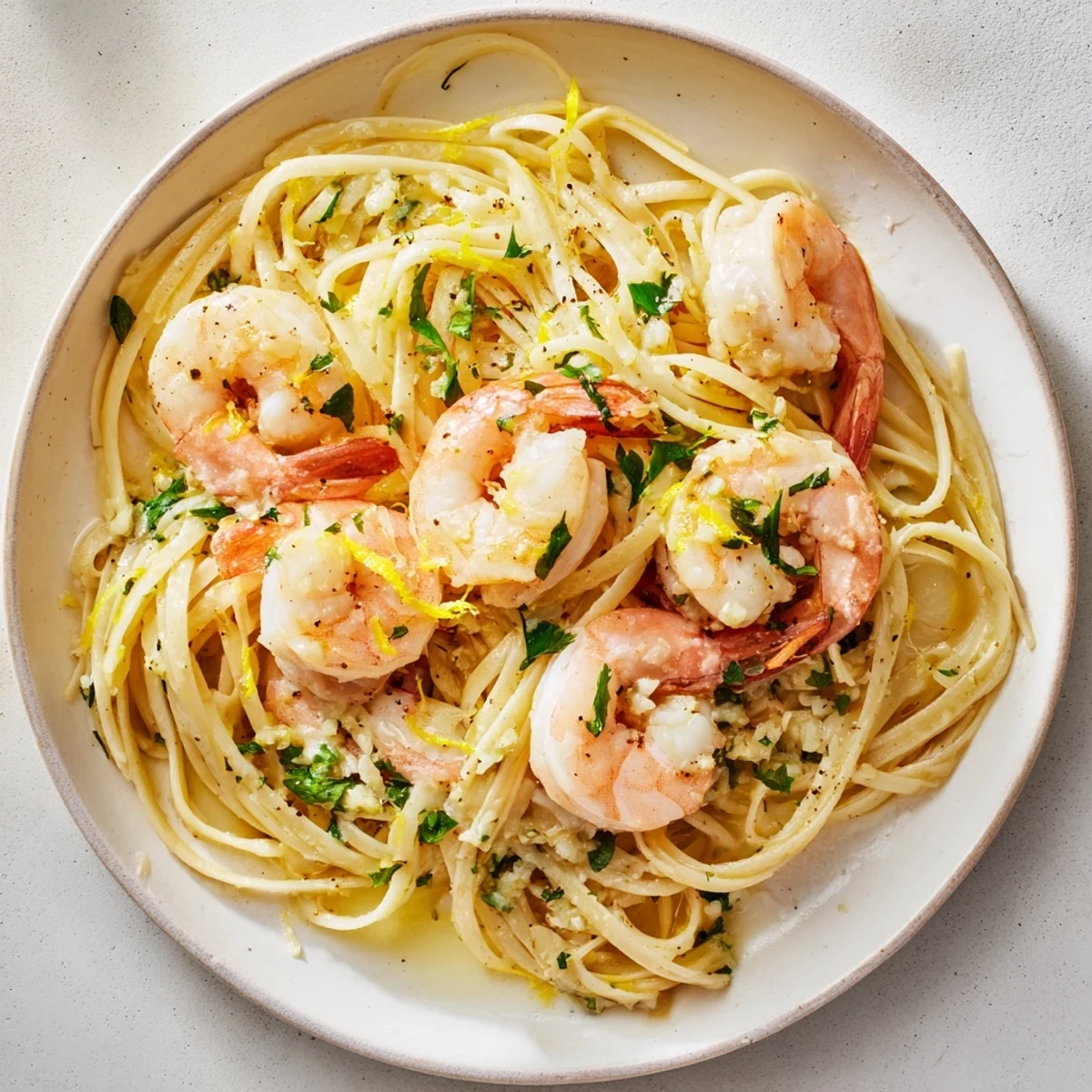 Tender shrimp and pasta coated in lemon herb sauce, a delicious take on Lemon Herb Pasta.