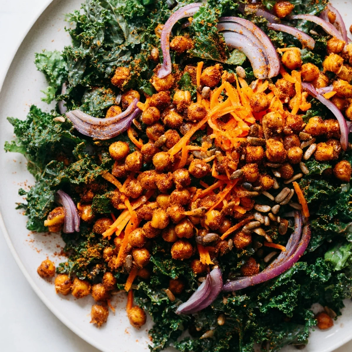Kale Salad Roasted Chickpeas