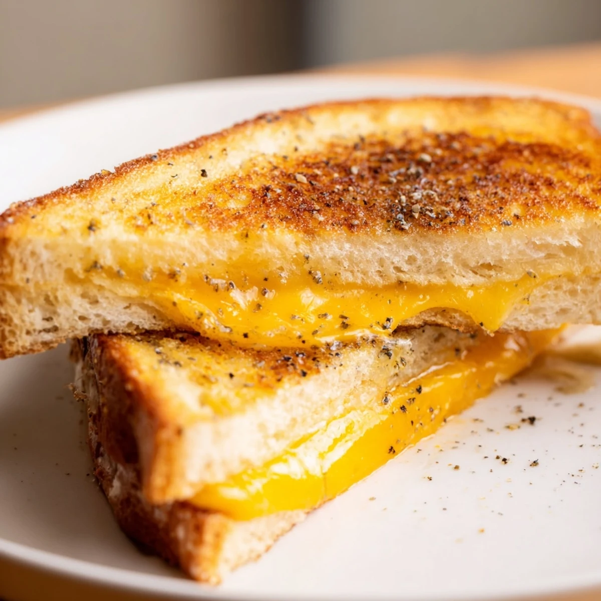 Golden, melty Truffle Oil Grilled Cheese; a savory sandwich with bubbling cheddar and crispy bread.
