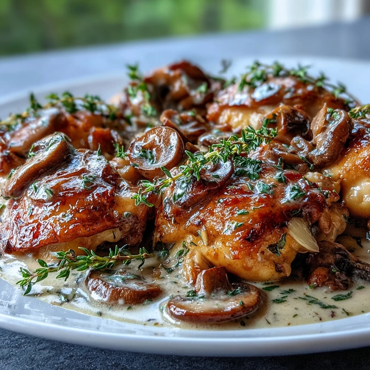 Steam rises from a cozy bowl of Coq au Vin Rosé, showcasing braised chicken, earthy mushrooms, and a velvety pink sauce.