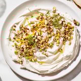 A gorgeous view of butter board charcuterie: inviting, colorful, and perfect for dipping with crackers.