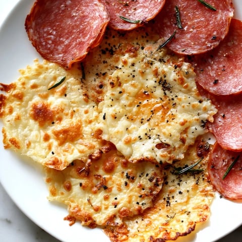 Crispy, golden-brown charcuterie chips: a delicious low-carb appetizer perfect for your next party.