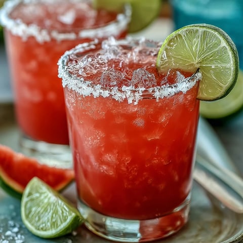 A vibrant guava margarita with fresh guava nectar, tequila, and lime served over ice in a salt-rimmed glass.