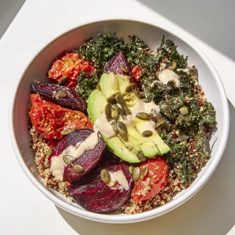 Quinoa Kale Roasted Beet Bowl