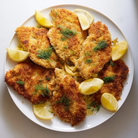 Juicy, flavorful pickle-brined chicken cutlets are pan-fried to crunchy perfection in this delicious recipe.