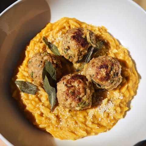 Sage Turkey Meatballs Pumpkin Orzo