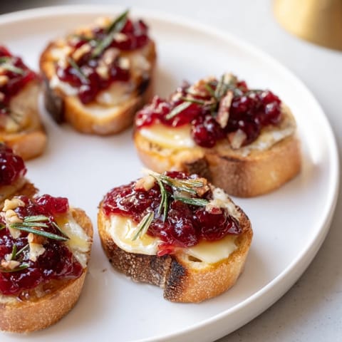 Quick Cranberry Brie Crostini