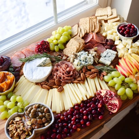 A beautifully arranged Winter Wonderland Grazing Tray, perfect for holiday entertaining, with a lovely assortment.