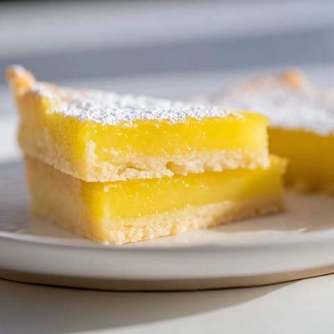Freshly baked lemon bars, cut into neat triangles, showing the creamy filling's texture.