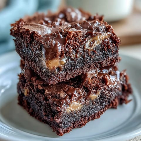 Decadent chocolate brownies made moist with sourdough discard and topped with a luscious peanut butter swirl for extra flavor.