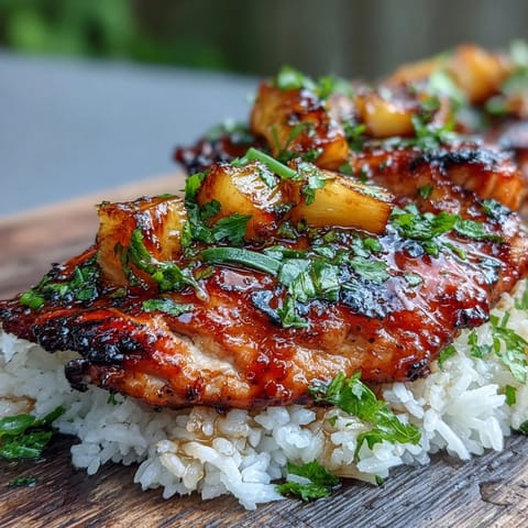 Juicy chicken breasts, sweet pineapple, and fluffy rice cooked in foil packets for a flavorful, mess-free outdoor meal.  