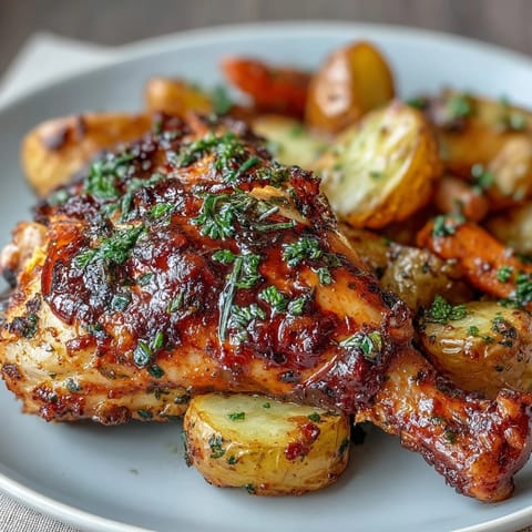 Golden-brown chicken drumsticks and tender roasted vegetables on a sheet pan, perfect for an easy weeknight family meal.  