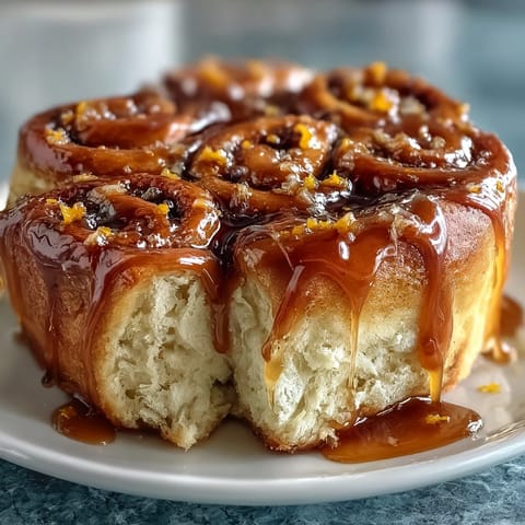 Easy Overnight Orange Rolls with Fresh Orange Zest topped with a citrusy glaze, perfect for a make-ahead breakfast.