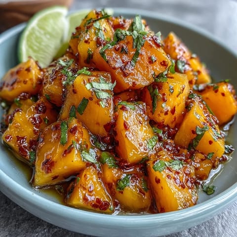 Bright fruit cups featuring juicy mango, pineapple, and watermelon with tangy lime and chili-lime spice.  