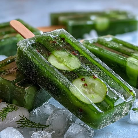 Viral TikTok Pickle Juice Popsicles, a tangy frozen treat ready for summer.