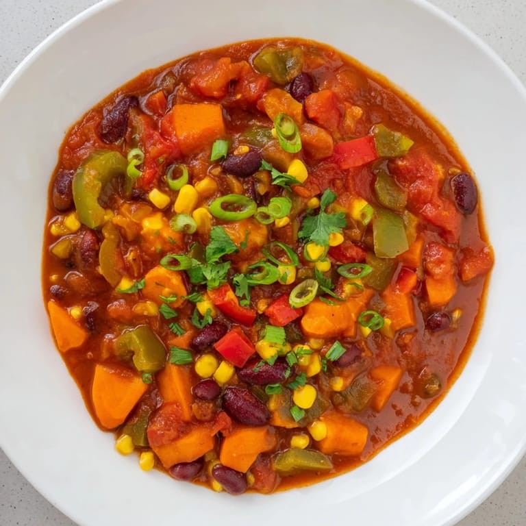 Hearty veggie chili topped with fresh cilantro, a flavorful and easy vegan dish for everyone.