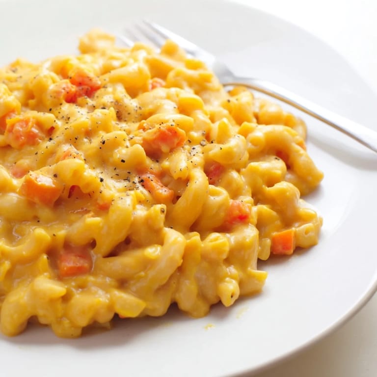 Golden, bubbly One-Pot Butternut Squash Mac & Cheese, ready to serve in a single comforting pot.