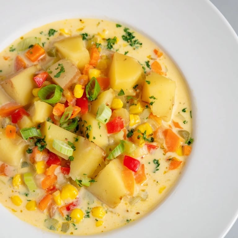 Creamy Slow Cooker Cajun Potato Soup with tender potatoes and vegetables, perfect for a cozy dinner.