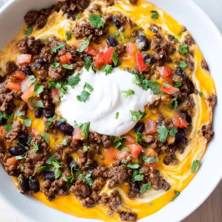 Warm, bubbly Slow Cooker Cream Cheese Taco Dip, perfect for sharing with friends and family.