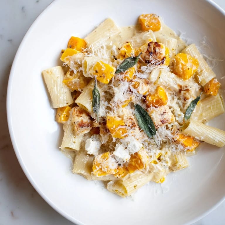 Imagine the textures: golden roasted butternut squash with sage within this cheesy pasta dish.