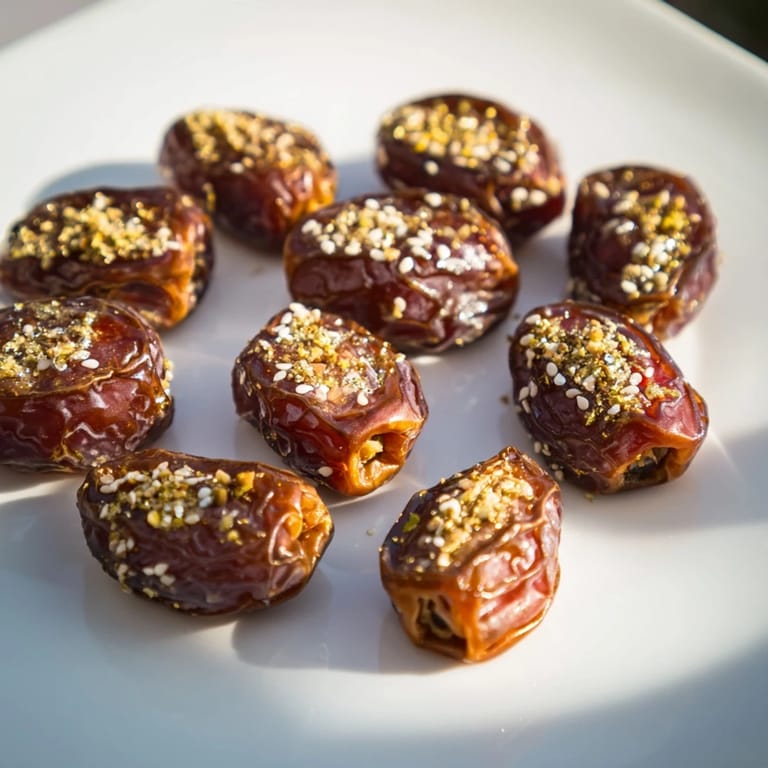 Festive Lunar and Star Date Platter decorated with edible gold leaf, filled with a delicious nut mixture.