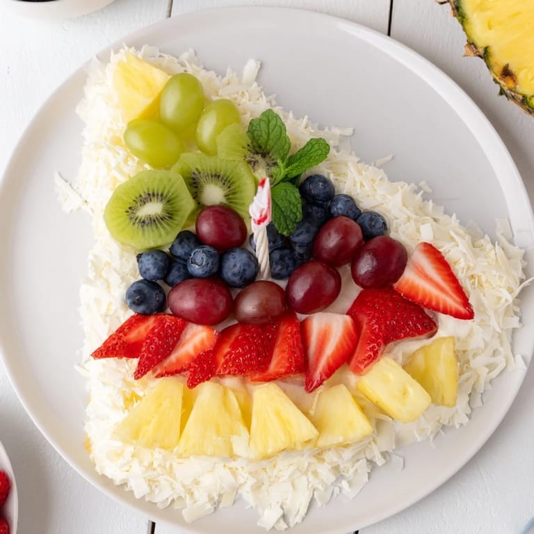 Festive and healthy Birthday Board: Cake Slice Fruit Platter featuring fresh watermelon and vibrant berries.