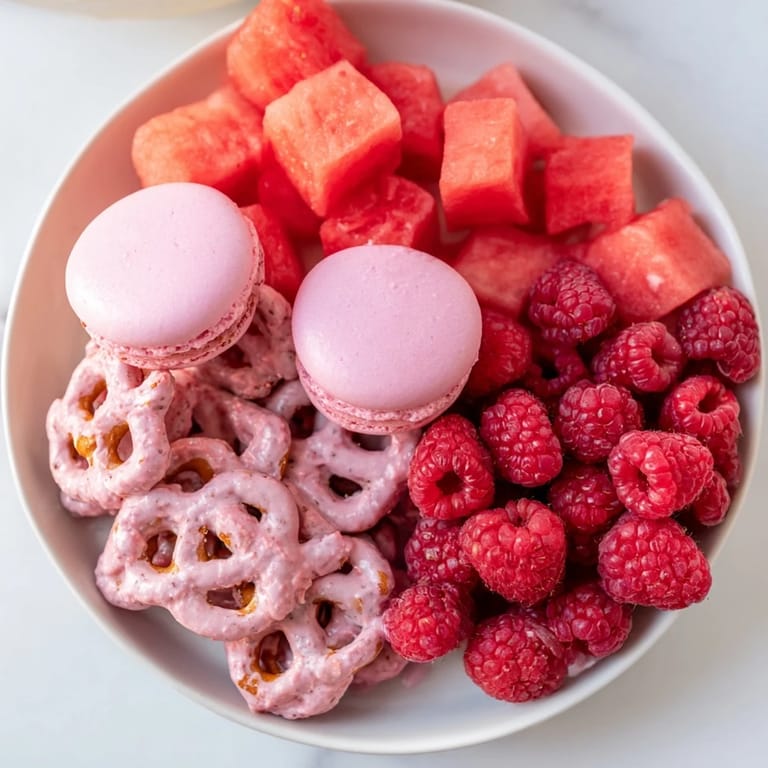 Festive Baby Reveal board: delightful display of pink and blue snacks ready for a celebration.