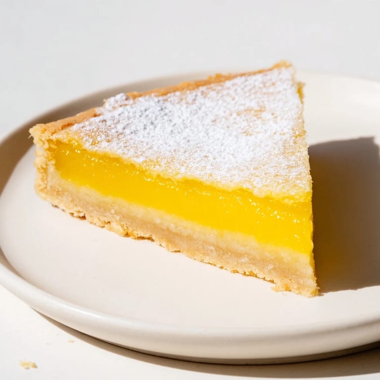 Elegant arrangement of lemon bar triangles ready to eat, served on a white plate; a classic dessert.