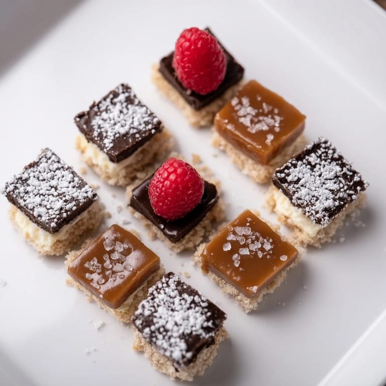 Visualize a Checkerboard Terrace dessert's alternating squares of chocolates and creams—perfect for sharing and flavors.