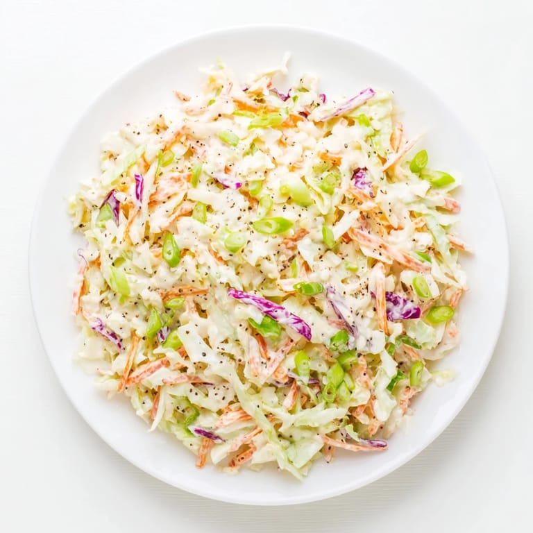Chilled Best Cabbage Coleslaw with colorful vegetables and creamy dressing, ready for a summer barbecue or picnic table.