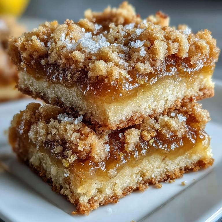 Freshly cut Homemade Lemon Crumb Bars reveal their tangy lemon filling and buttery crumb layers on a wooden board.
