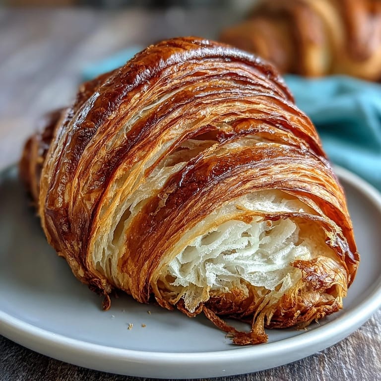 Tangy sourdough croissants with a soft, airy interior and golden-brown exterior, ideal for pairing with coffee or jam.