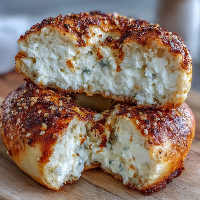 2. Nutritious cottage cheese bagels made with self-rising flour, offering a fluffy texture and savory flavor.  