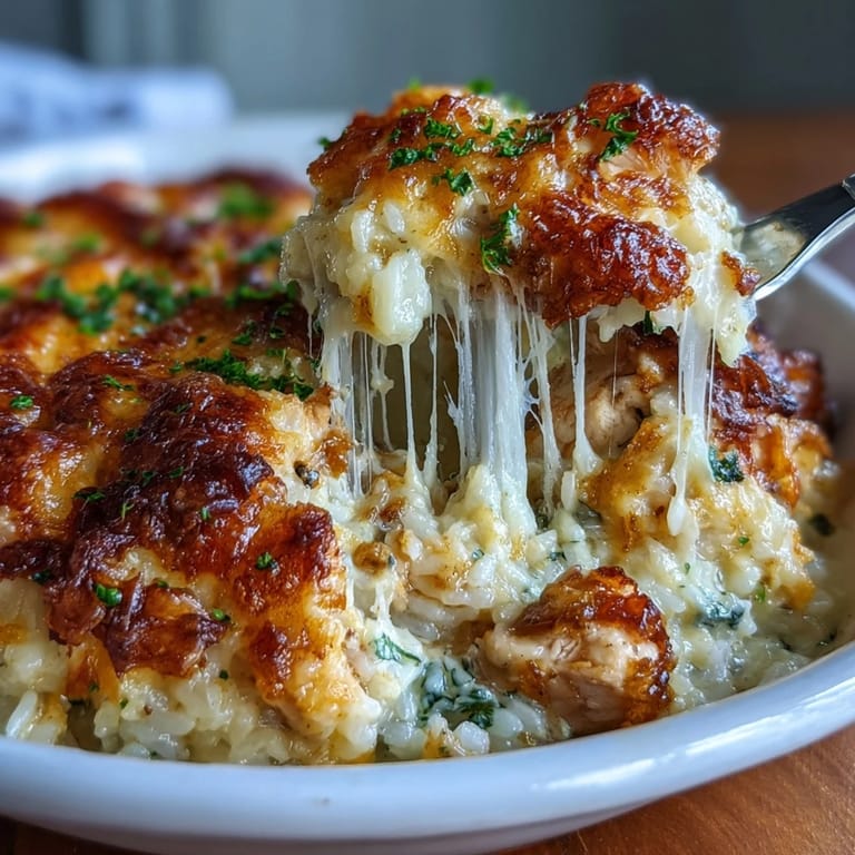 Savory Pineapple Chicken and Rice Casserole with melted cheese, fresh parsley garnish, and juicy pineapple pieces.
