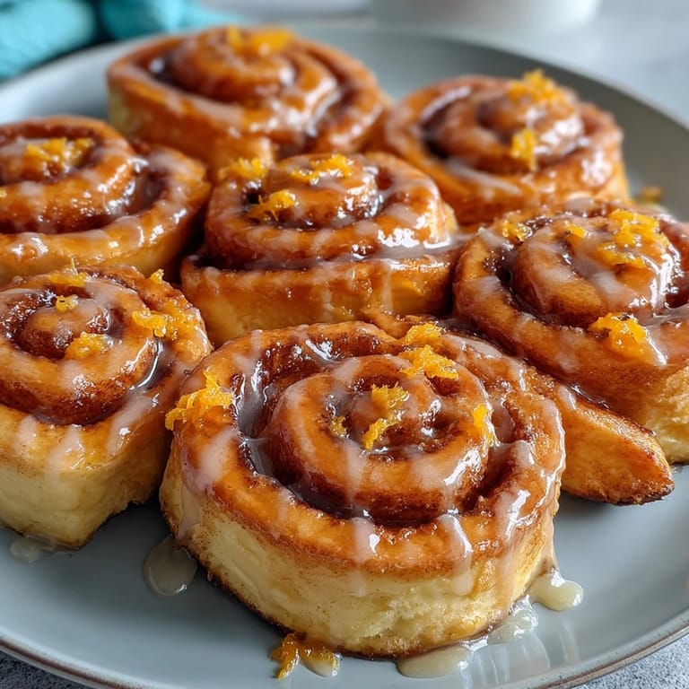 Soft and fluffy mini orange rolls made with crescent dough, filled with zesty orange sugar, and drizzled with a sweet citrus glaze.